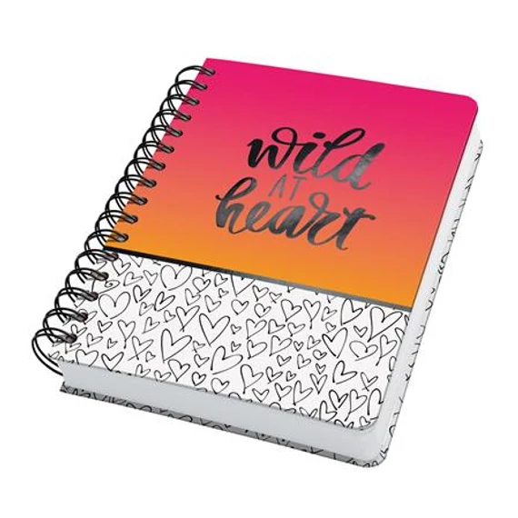 Spirálfüzet, 168x215 mm, pontrácsos, 120 lap, keményfedeles, SIGEL "Jolie", Wild Hearts