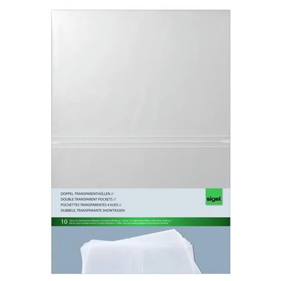 Étlaptartó betét, A4, SIGEL, áttetsző, 10 db/csomag