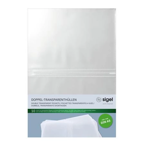 Étlaptartó betét, A5, SIGEL, áttetsző, 10 db/csomag