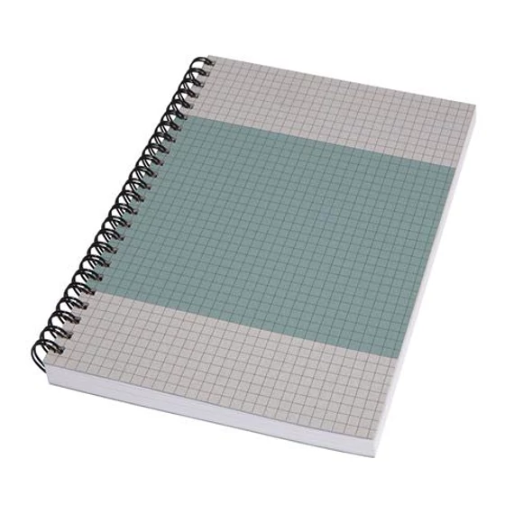 Spirálfüzet, A5, kockás, 80 lap, puhafedeles, SIGEL "Quicknote", kék-szürke