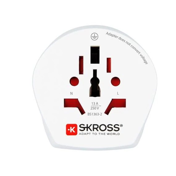 Adapter, Ausztráliába, Kínába, Európába utazóknak, földelt, SKROSS