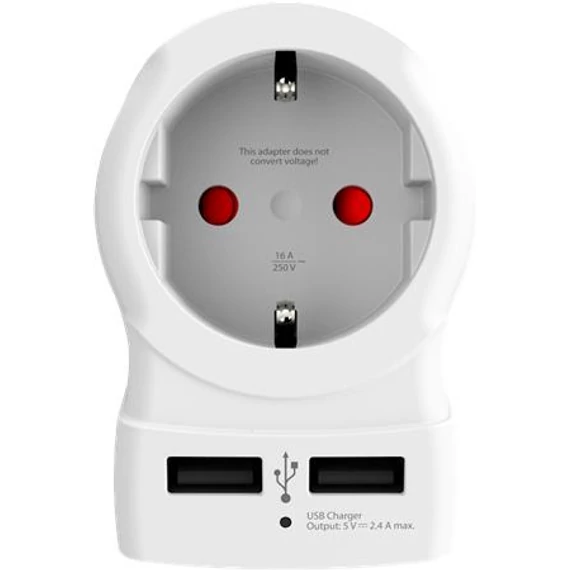 Adapter, Egyesült Királyságba utazóknak, USB, földelt, SKROSS