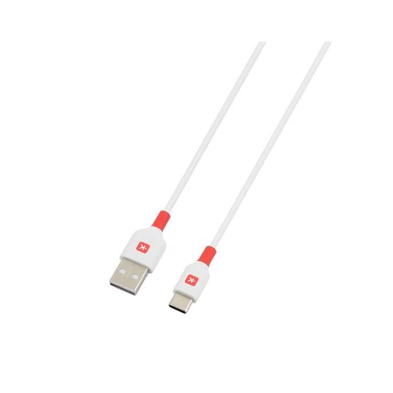 Töltőkábel, USB-A/USB-C, 2m, SKROSS, fehér