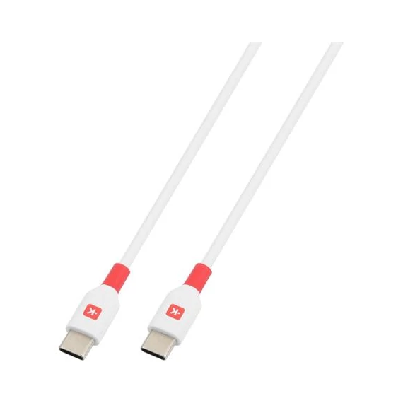 Töltőkábel, USB-C/USB-C, gyorstöltés, 2m, SKROSS, fehér