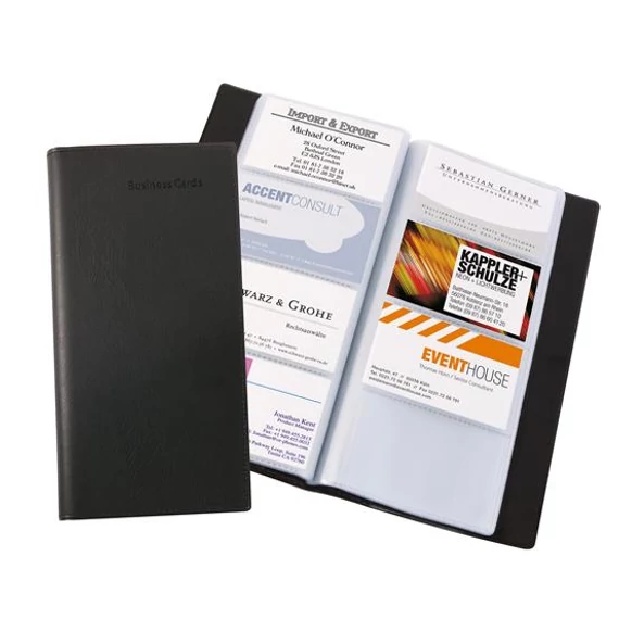 Névjegytartó, műbőr, 192 db-os, SIGEL, fekete Névjegytartó, műbőr, 192 db-os, SIGEL, fekete