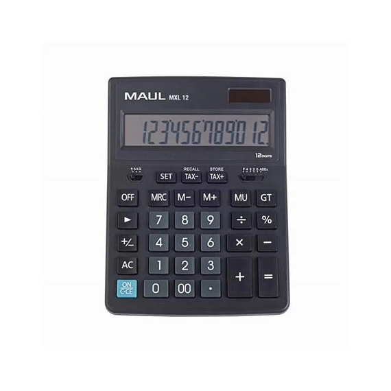 Számológép, asztali, 12 számjegy, MAUL "MXL 12", fekete Számológép, asztali, 12 számjegy, MAUL "MXL 12", fekete