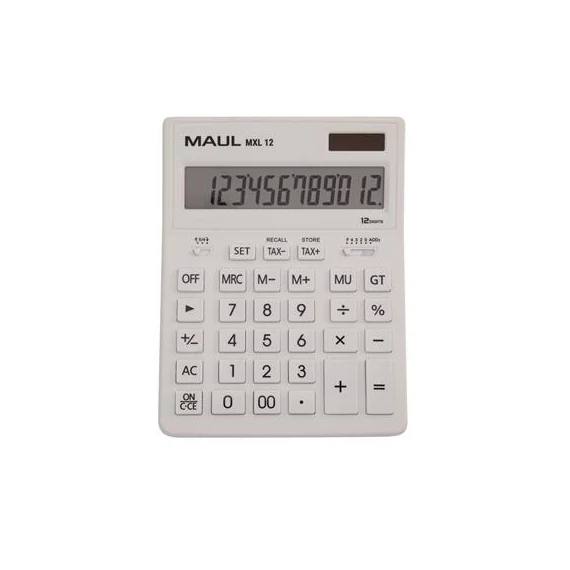 Számológép, asztali, 12 számjegy, MAUL "MXL 12", fehér