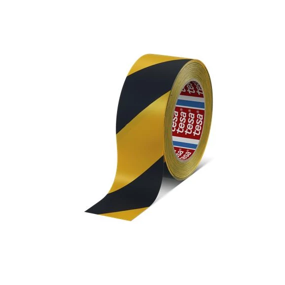 Jelölőszalag, 50 mm x 33 m, TESA "Professional Premium", fekete-sárga