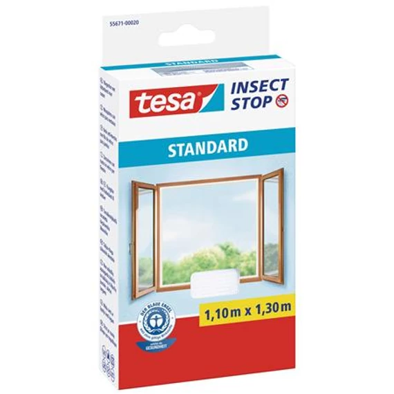 Szúnyogháló, ablakra, tépőzáras, 1,1 x 1,3 m, TESA "Standard", fehér