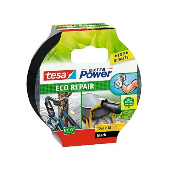 Javítószalag, 38 mm x 10 m, TESA "Extra Power Eco Repair", fekete
