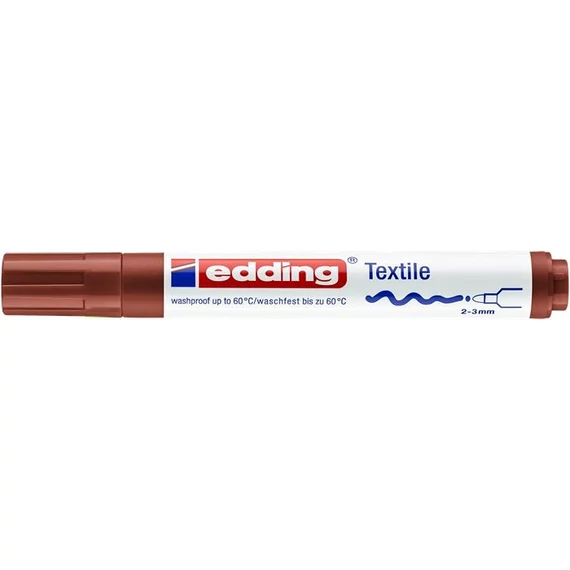 Textilmarker, 2-3 mm, kúpos, EDDING "4500", barna