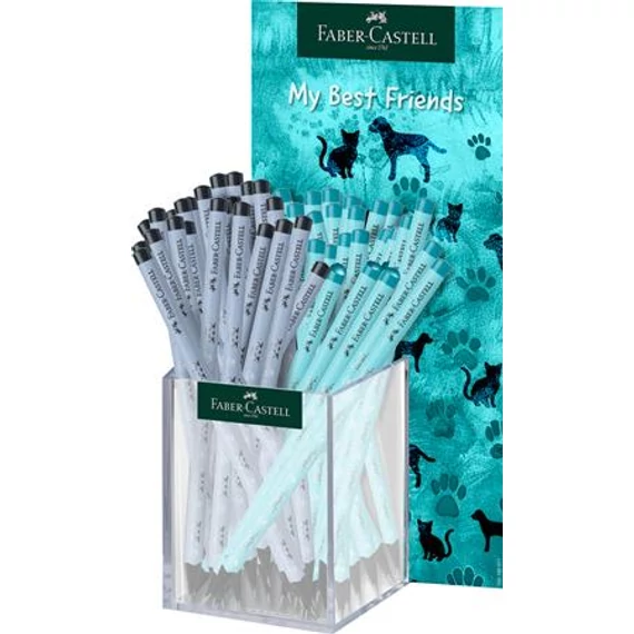 Grafitceruza display, HB, háromszögletű, FABER-CASTELL "Dogs & Cats", vegyes minta