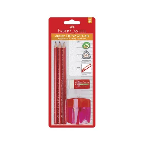 Grafitceruza szett, HB, háromszögletű, vastag FABER-CASTELL