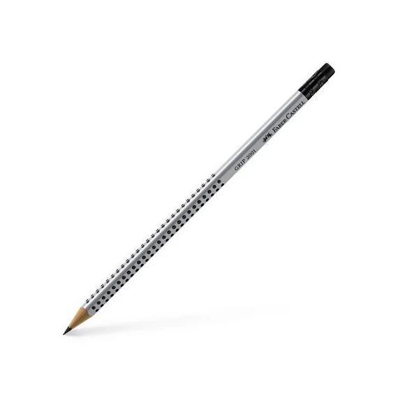 Grafitceruza radírral, HB, háromszögletű, FABER-CASTELL "Grip 2001"