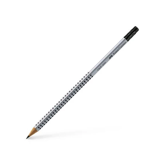 Grafitceruza radírral, B, háromszögletű, FABER-CASTELL "Grip 2001"