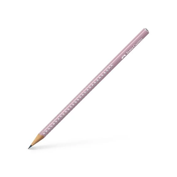 Grafitceruza, B, háromszögletű, FABER-CASTELL "Sparkle", gyöngyház rózsaszín