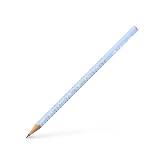 Grafitceruza, B, háromszögletű, FABER-CASTELL "Sparkle", gyöngyház égkék