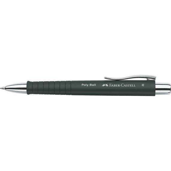 Golyóstoll, 0,7 mm, nyomógombos fekete tolltest, FABER-CASTELL "Poly Ball", kék