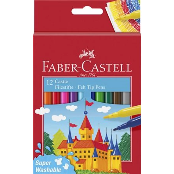 Filctoll készlet, FABER-CASTELL, 12 különböző szín"Castle" Filctoll készlet, FABER-CASTELL, 12 különböző szín"Castle"
