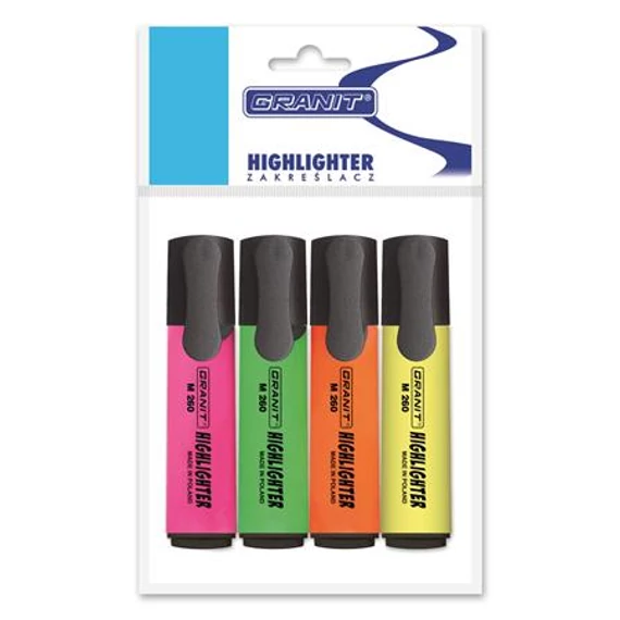 Szövegkiemelő készlet, 1-5 mm, GRANIT "M260", 4 különböző szín Szövegkiemelő készlet, 1-5 mm, GRANIT "M260", 4 különböző szín