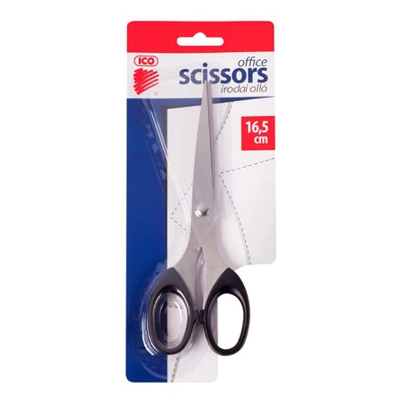 Olló, irodai, 16,5 cm, ICO, fekete Olló, irodai, 16,5 cm, ICO, fekete