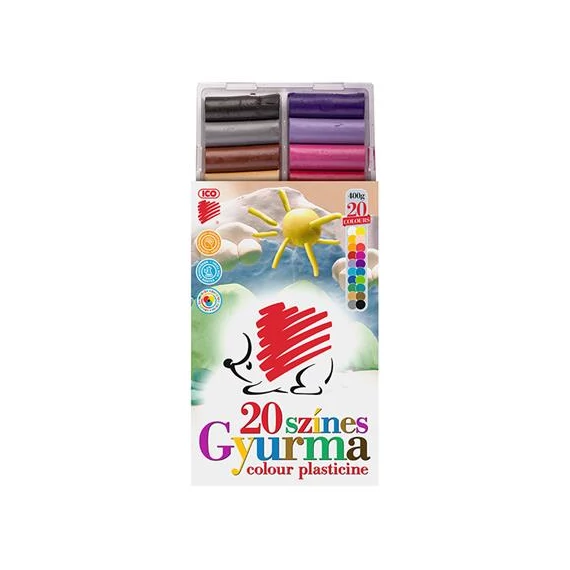 Gyurma, 400 g, ICO "Süni", 20 különböző szín
