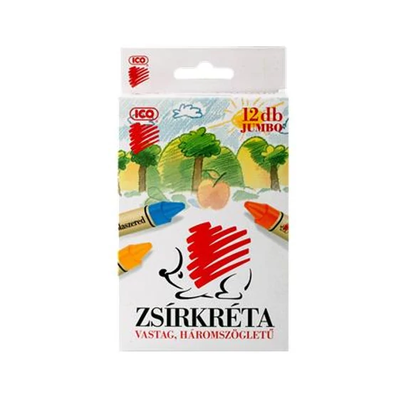 Zsírkréta, vastag, ICO "Süni", 12 különböző szín