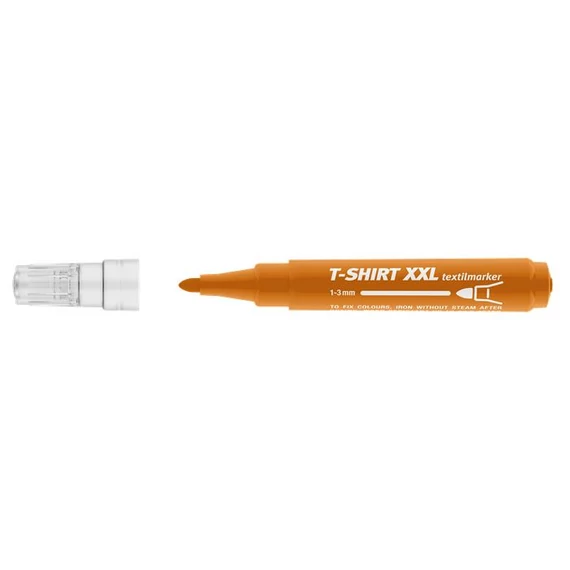 Textilmarker, 1-3 mm, kúpos, ICO "XXL T-Shirt", barna