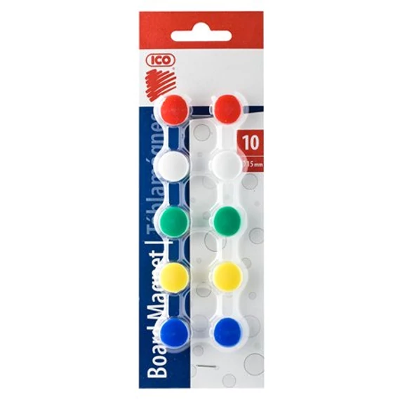 Mágneskorong, 15 mm, 10 db, ICO "JY-15", 5 szín Mágneskorong, 15 mm, 10 db, ICO "JY-15", 5 szín