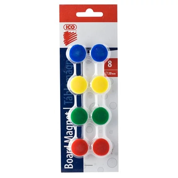 Mágneskorong, 20 mm, 8 db, ICO "JY-20", 4 szín Mágneskorong, 20 mm, 8 db, ICO "JY-20", 4 szín