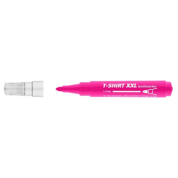 Textilmarker, 1-3 mm, kúpos, ICO "XXL T-Shirt", rózsaszín