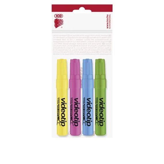 Szövegkiemelő készlet, 1-4 mm, ICO "Videotip", 4 különböző szín Szövegkiemelő készlet, 1-4 mm, ICO "Videotip", 4 különböző szín
