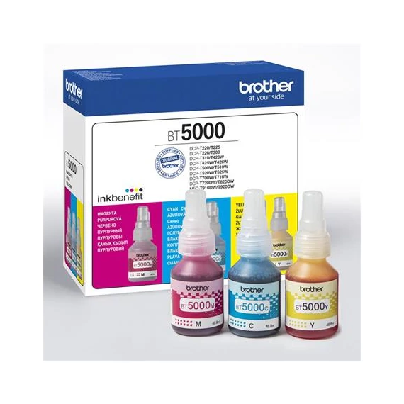 BT5000CMY Tinta multipack, DCP T-300, 500W, 700W nyomtatókhoz, BROTHER, c+m+y, 3*5k