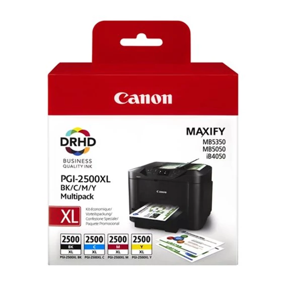 PGI-2500XLKIT Tintapatron multipack Maxify MB5350 nyomtatóhoz, CANON, b+c+m+y, 70,9ml+3*19,3ml