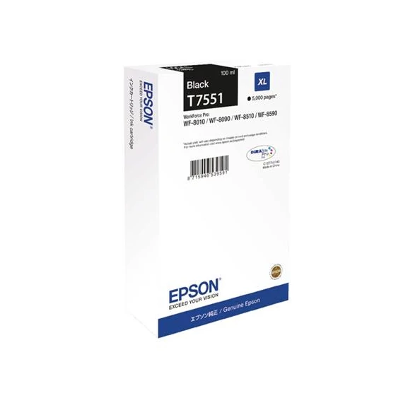 T755140 Tintapatron WF8590, 8510, 8090 nyomtatókhoz, EPSON, fekete, 100ml