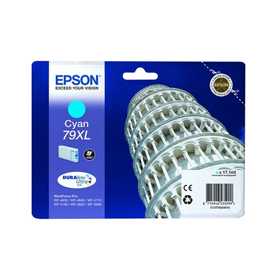 T79024010 Tintapatron WorkForce Pro WF-5620DWF nyomtatóhoz, EPSON, cián, 17,1ml