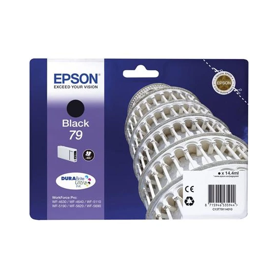 T79114010 Tintapatron Workforce Pro WF-5110, WF-5690 nyomtatókhoz, EPSON, fekete, 0,9k