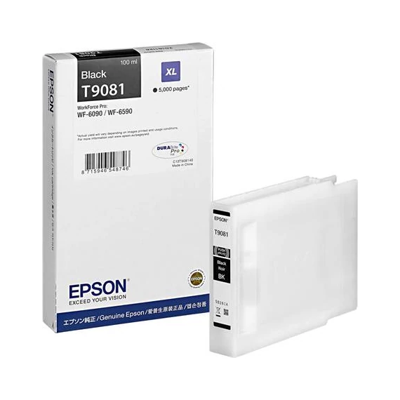 T908140 Tintapatron Workforce Pro WF-6090, WF-6590 nyomtatókhoz, EPSON, fekete, 5k