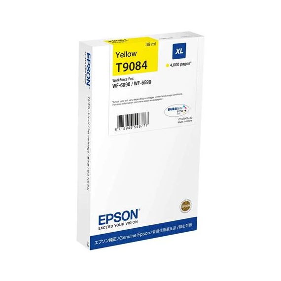 T908440 Tintapatron Workforce Pro WF-6090, WF-6590 nyomtatókhoz, EPSON, sárga, 4k