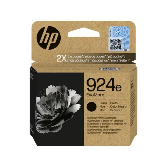 4K0V0NE Tintapatron Officejet Pro 8120e, 8130e nyomtatókhoz, HP 924 EvoMore, fekete, 1000 oldal