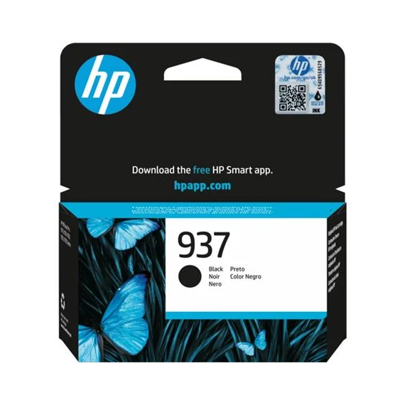 4S6W5NE Tintapatron, Officejet Pro 9120e, 9130e nyomtatókhoz, HP 937, fekete, 1250 oldal