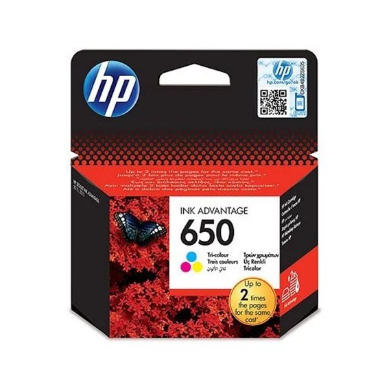 CZ102E Tintapatron Deskjet Ink Advantage 2510 sor nyomtatókhoz, HP 650, színes, 200 oldal