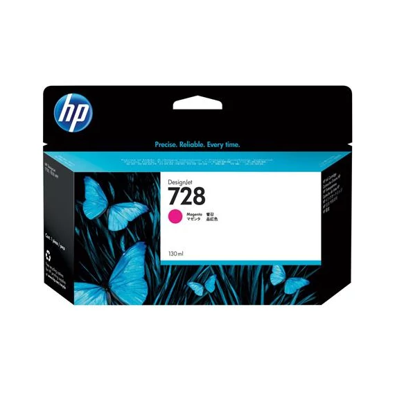 F9J66A Tintapatron DesignJet T730, T830 nyomtatókhoz, HP 728, magenta, 130 ml