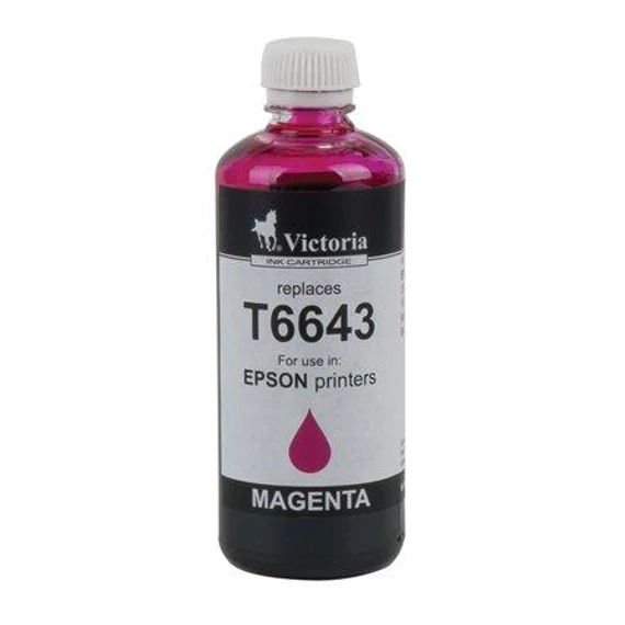 T66434 Tinta, L100, 200mfp nyomtatókhoz, VICTORIA TECHNOLOGY, magenta, 100ml