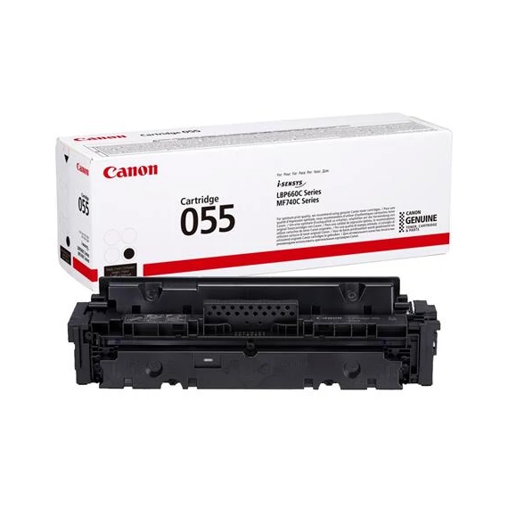 CRG-055 Lézertoner i-Sensys LPB663, 664, MF742, 744, 746 nyomtatókhoz, CANON, fekete, 2,3k
