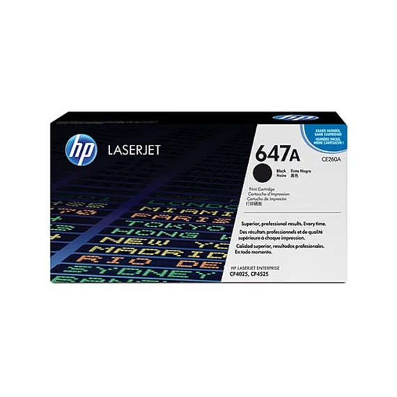 CE260A Lézertoner ColorLaserJet CP4525 nyomtatóhoz, HP 647A, fekete, 8,5k