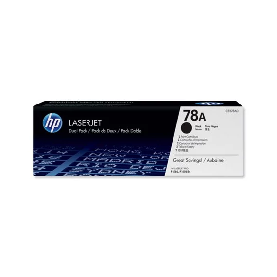 CE278A Lézertoner LaserJet P1566, P1606 nyomtatókhoz, HP 78A, fekete, 2,1k