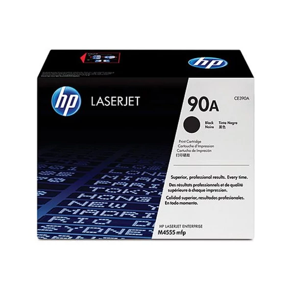 CE390A Lézertoner LaserJet M4555MFP nyomtatóhoz, HP 90A, fekete, 10k
