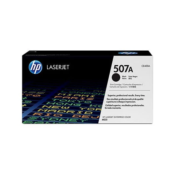 CE400A Lézertoner LaserJet M551 nyomtatóhoz, HP 507A, fekete, 5,5k