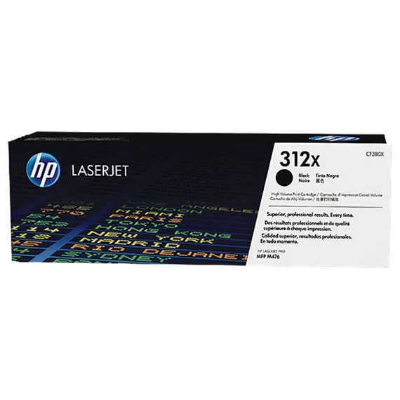 CF380X Lézertoner Color LaserJet Pro MFP M476 nyomtatóhoz, HP 312X, fekete, 4,4k